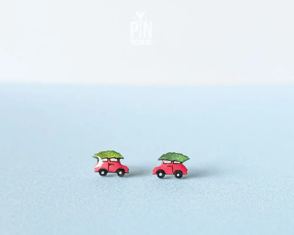 Jewelry - Christmas Tree Car Earrings - PINTONIK