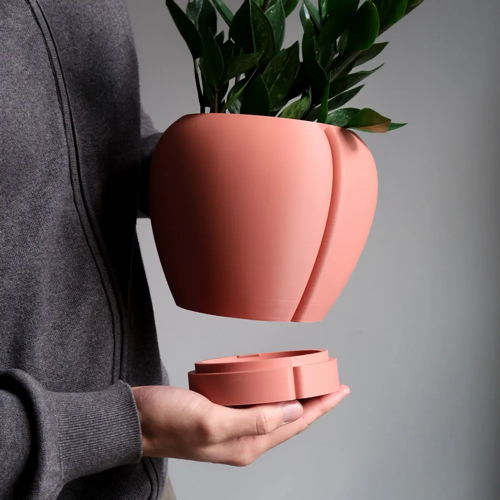 Décorations florales - JARDINIÈRE D'INTÉRIEUR AVEC SOUCOUPE - ORBELLE LUNE - MENDELEK STUDIO