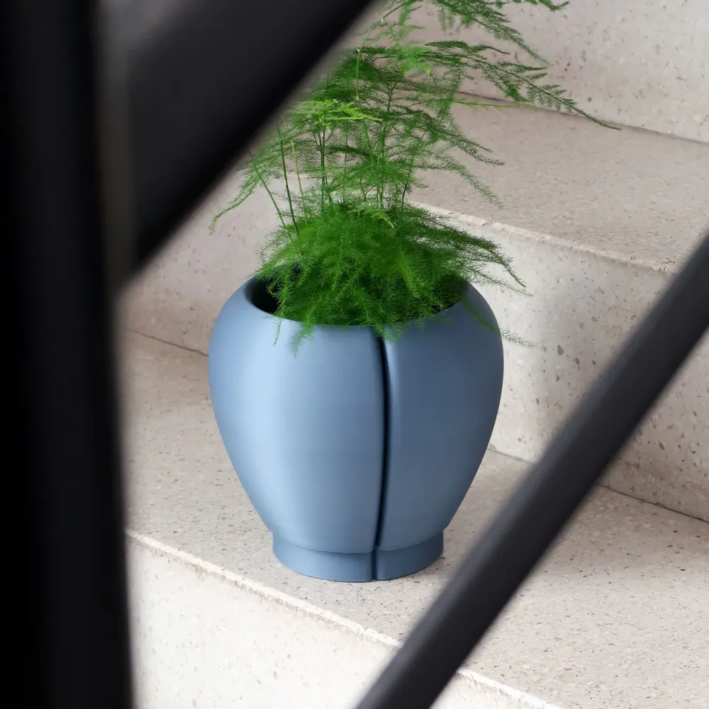 Décorations florales - JARDINIÈRE D'INTÉRIEUR AVEC SOUCOUPE - ORBELLE LUNE - MENDELEK STUDIO