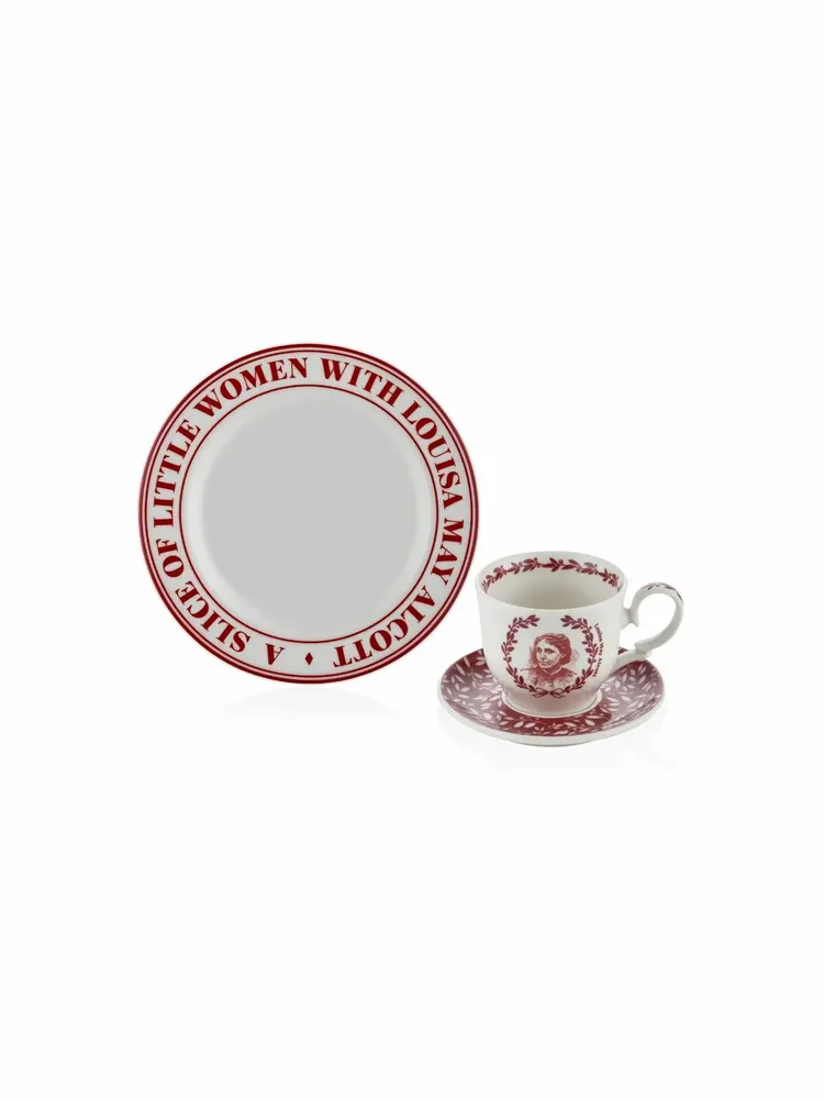 Mugs - Heritage Collection Red Porcelain Tea Cup Set (Set of 6) - SOMNIA ATELIER