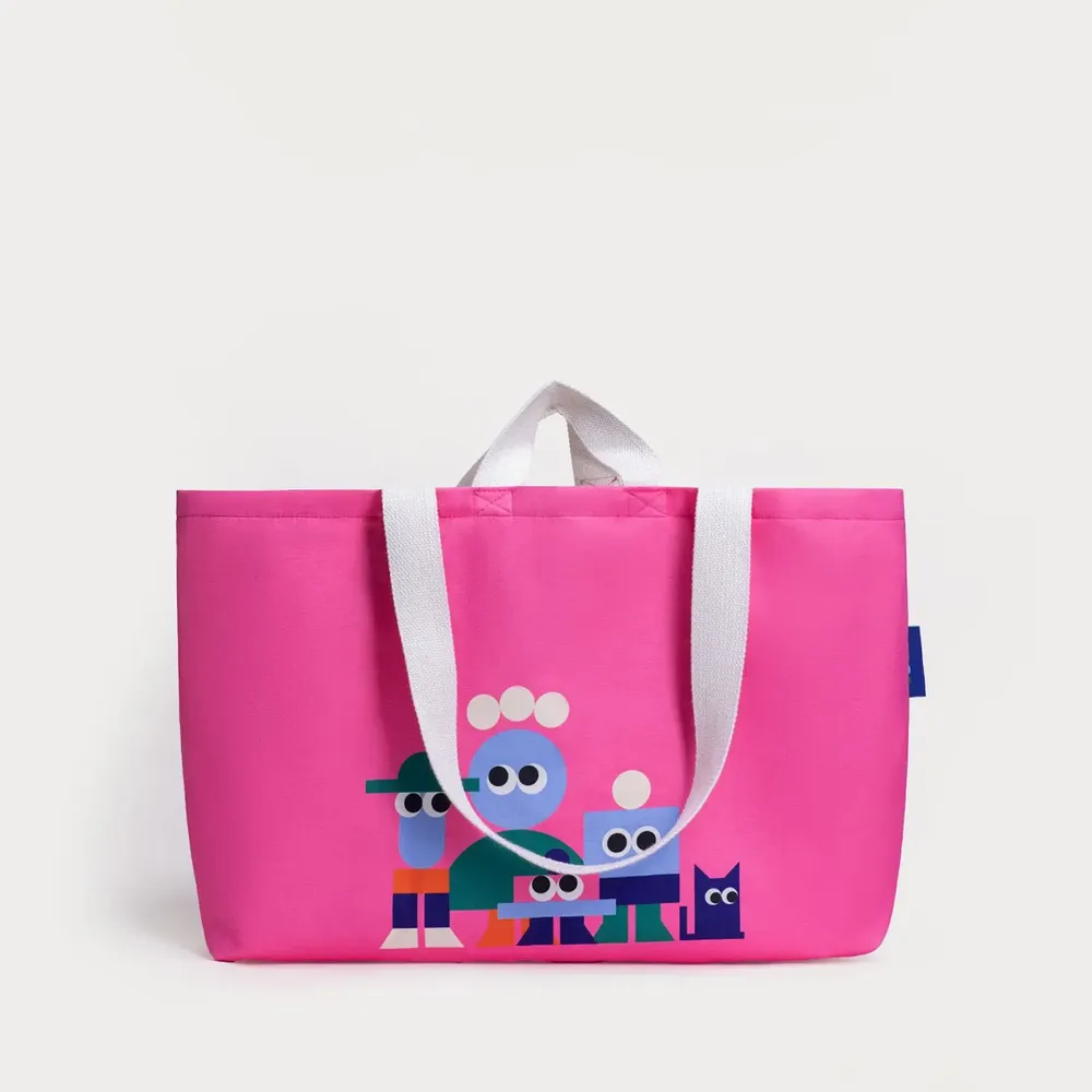 Bags and totes - Pink & Cream Canvas Tote Bag - ROOT