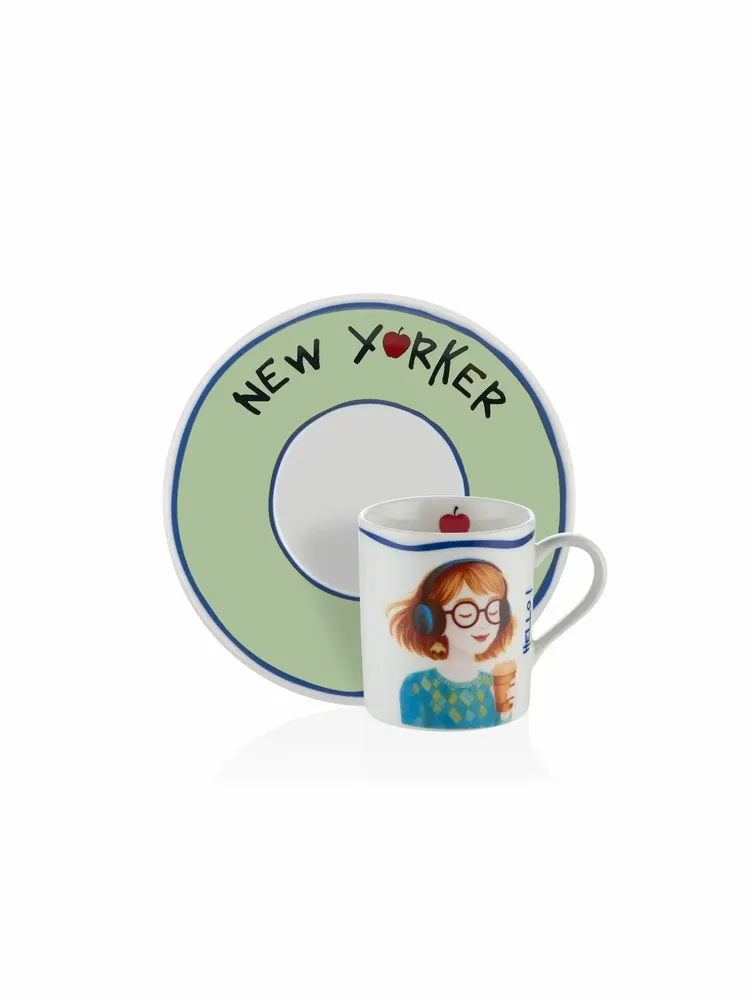 Mugs - Cosmopolitan Collection Porcelain Coffee Cup Set (Set of 4) - SOMNIA ATELIER