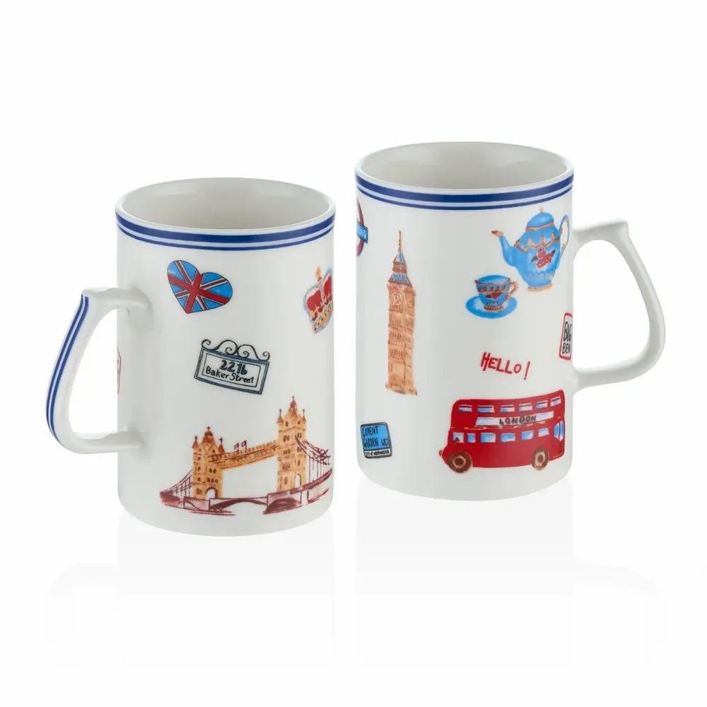 Mugs - Traveler's Collection Porcelain Mug Set (Set of 4) - SOMNIA ATELIER