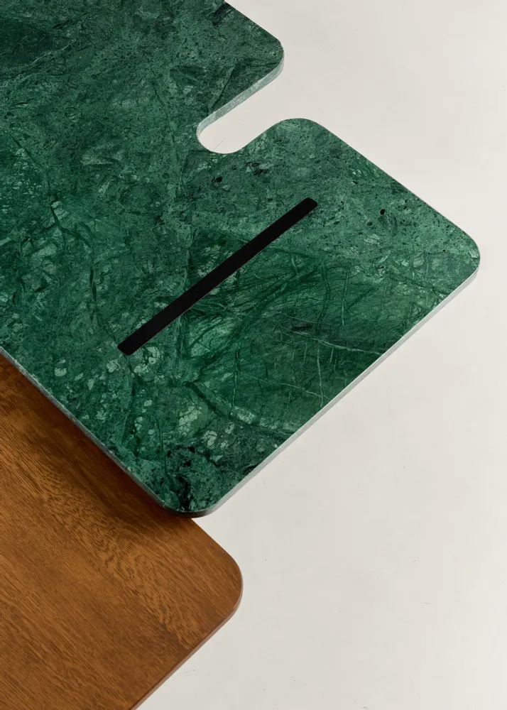 Coffee tables - Jais Coffee Table - Wood + Marble + Metal Brass - ARBORE BY CAREL WOODWORKS