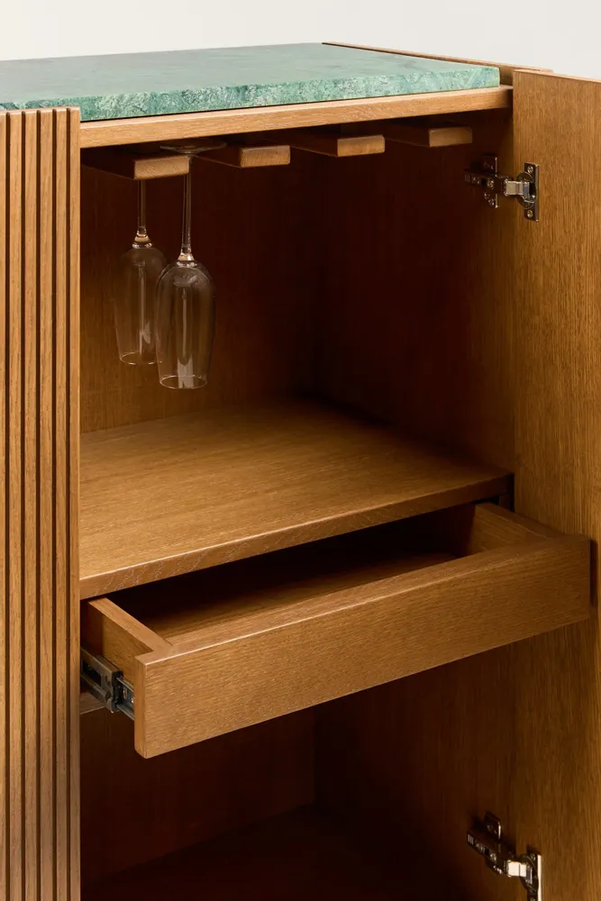 Sideboards - Winston Drinks Cabinet Wood + Marble + Metal - ARBORE BY CAREL WOODWORKS