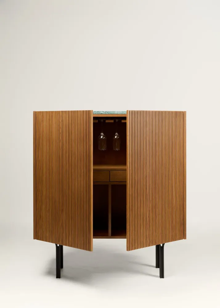 Sideboards - Winston Drinks Cabinet Wood + Marble + Metal - ARBORE BY CAREL WOODWORKS
