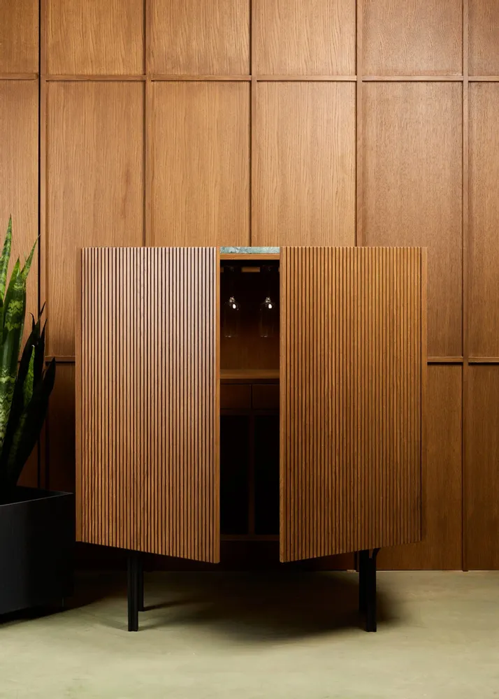 Sideboards - Winston Drinks Cabinet Wood + Marble + Metal - ARBORE BY CAREL WOODWORKS