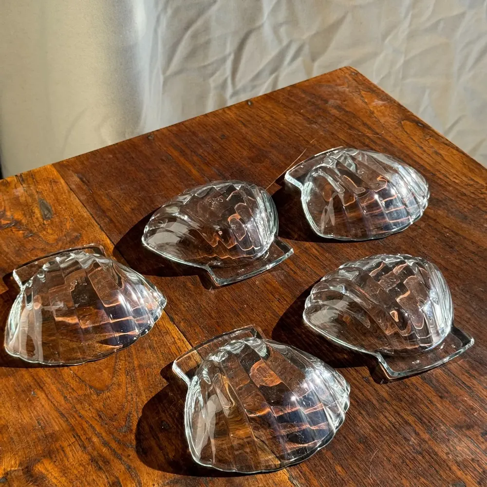 Bols - Lot de 5 coupelles coquille en verre Sovirel France vintage - OFFICE OBJETS