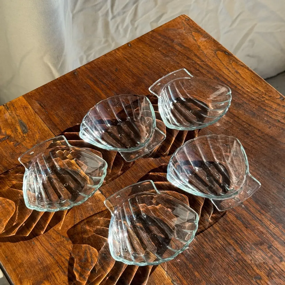 Bols - Lot de 5 coupelles coquille en verre Sovirel France vintage - OFFICE OBJETS