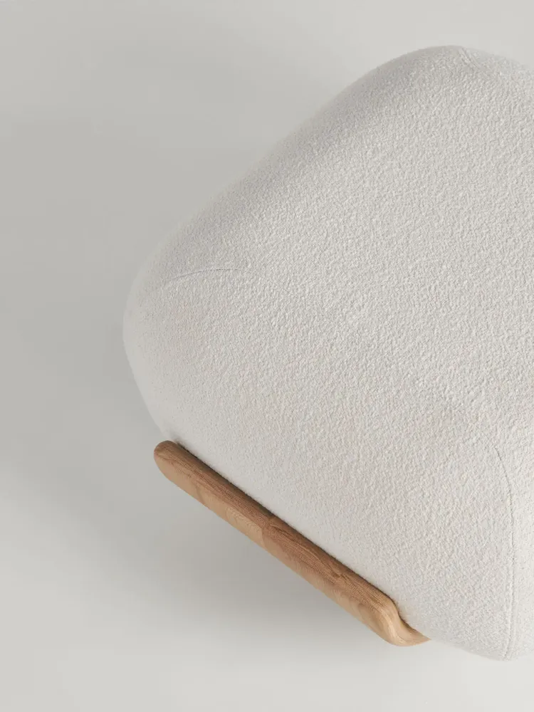 Ottomans - Cannoli Ottoman Bent Oak + Upholstery Natural (frame) + Custom Fabric - ARBORE BY CAREL WOODWORKS