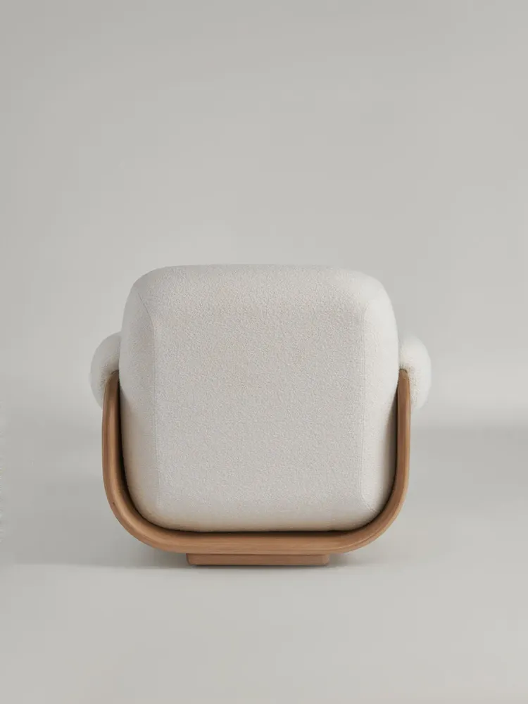 Lounge chairs - Cannoli Lounge Chair Wood Frame + Upholstery Natural (frame) + Custom Fabric - ARBORE BY CAREL WOODWORKS