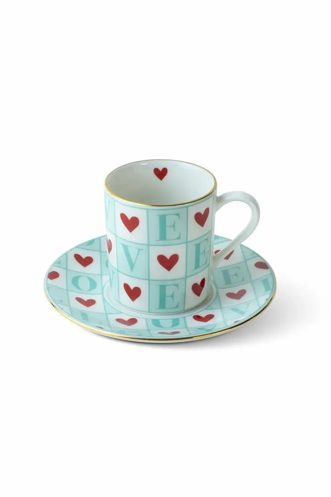 Mugs - Amour Collection Porcelain Coffee Cup (Set of 2) - SOMNIA ATELIER