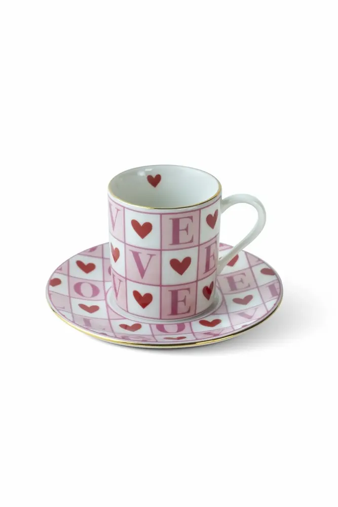 Mugs - Amour Collection Porcelain Coffee Cup (Set of 2) - SOMNIA ATELIER