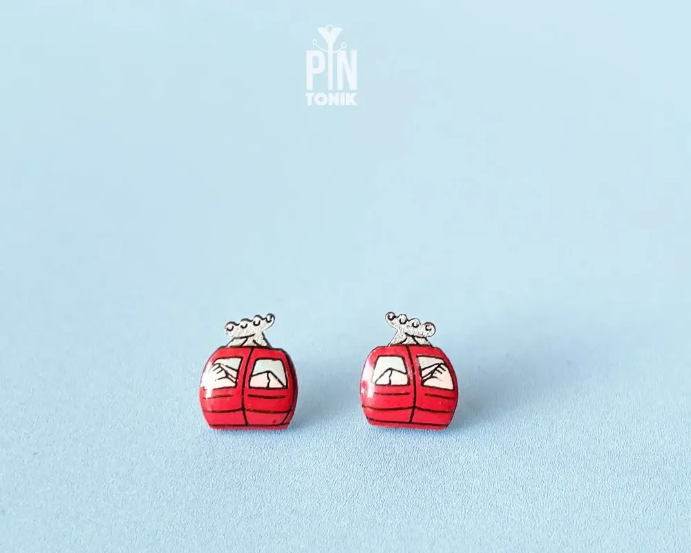 Jewelry - Ski Gondola Stud Earrings - PINTONIK