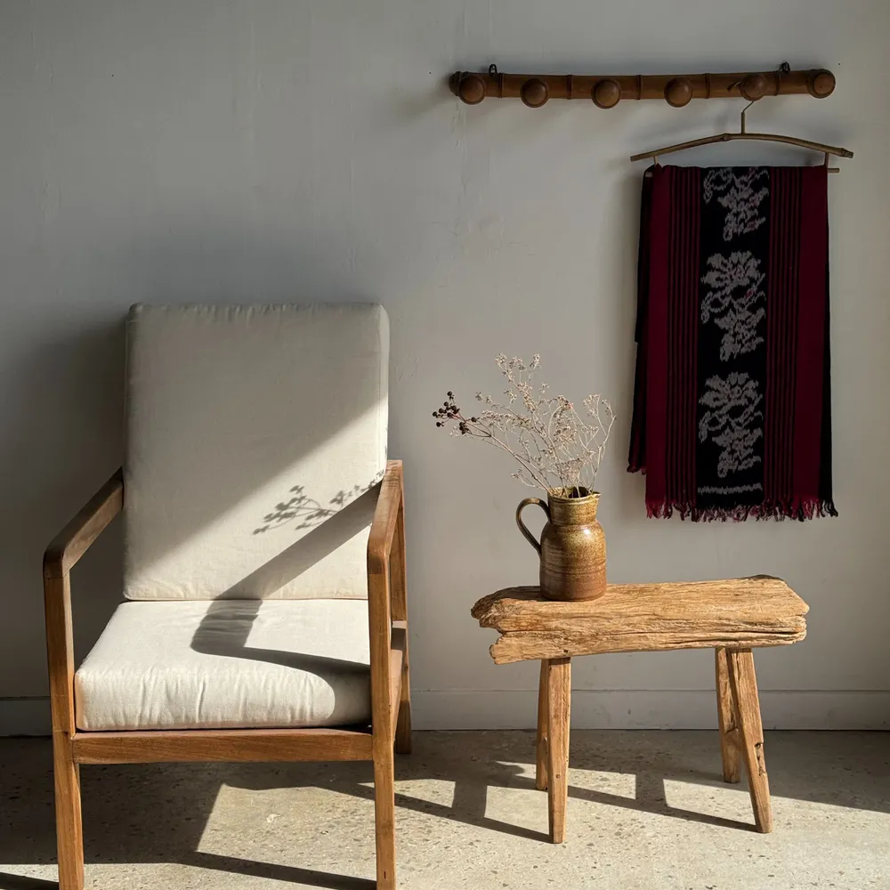 Autres décorations murales - Grande patère en bois vintage à 6 accroches effet bambou L79 - OFFICE OBJETS