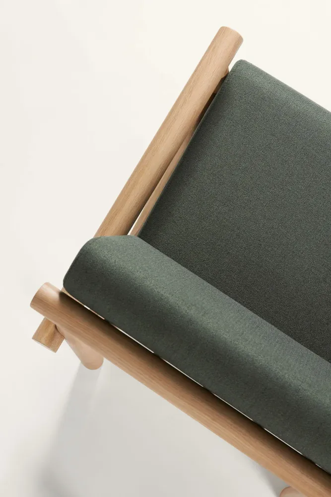 Chaises longues - Steekla Lounge Chair Structure bois + Tissu d’ameublement Naturel (structure) + Tissu sur mesure - ARBORE BY CAREL WOODWORKS