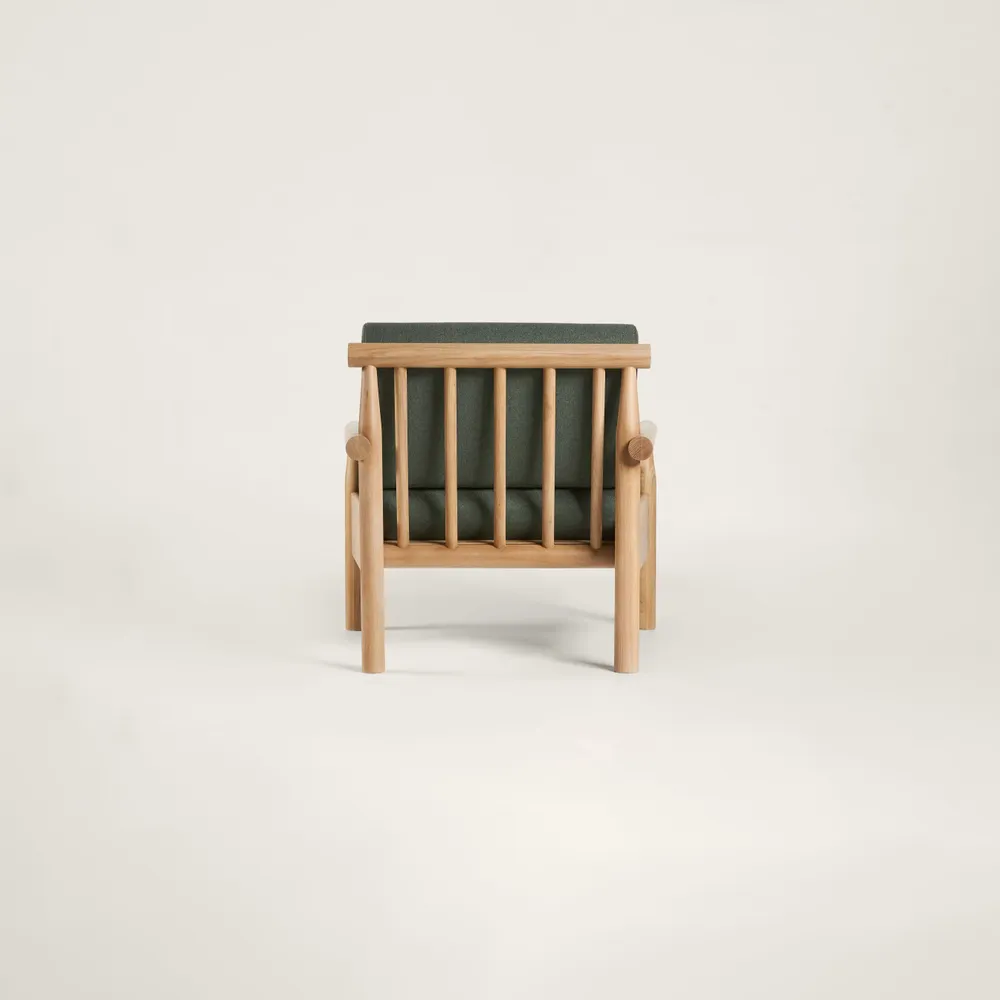 Chaises longues - Steekla Lounge Chair Structure bois + Tissu d’ameublement Naturel (structure) + Tissu sur mesure - ARBORE BY CAREL WOODWORKS