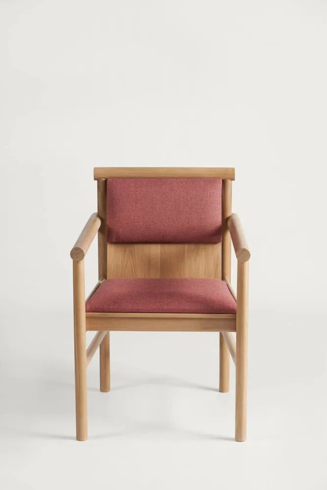 Chairs - Steekla Chair Solid Oak + Upholstery Natural + Custom Upholstery - ARBORE BY CAREL WOODWORKS