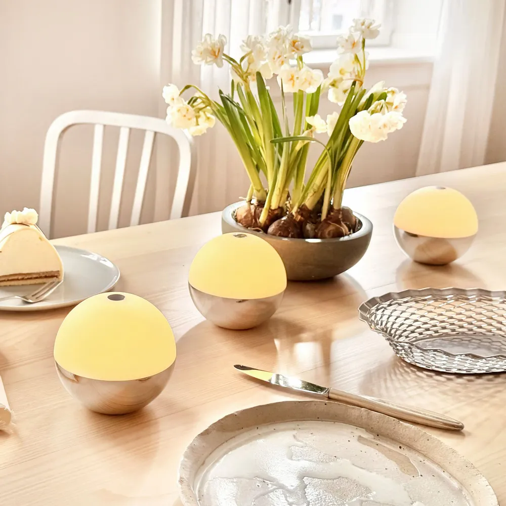 Lampes de table - Boule lumineuse ALBA chromée — Lot de deux - DYBERG LARSEN