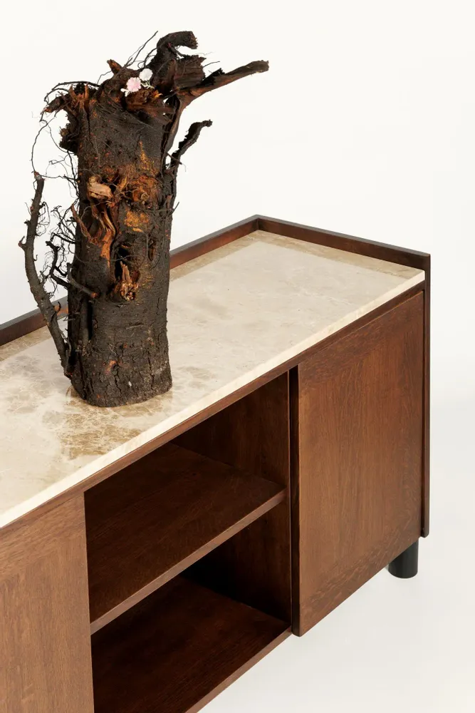Buffets - Steekla Credenza with Marble Chêne - ARBORE BY CAREL WOODWORKS