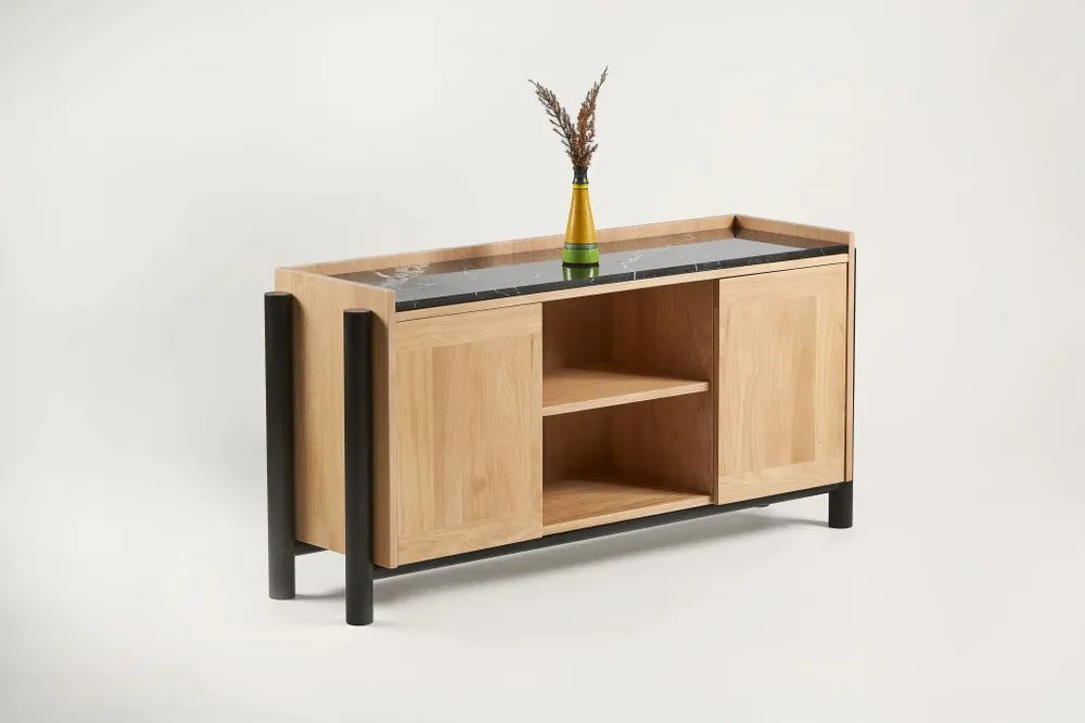 Buffets - Steekla Credenza with Marble Chêne - ARBORE BY CAREL WOODWORKS