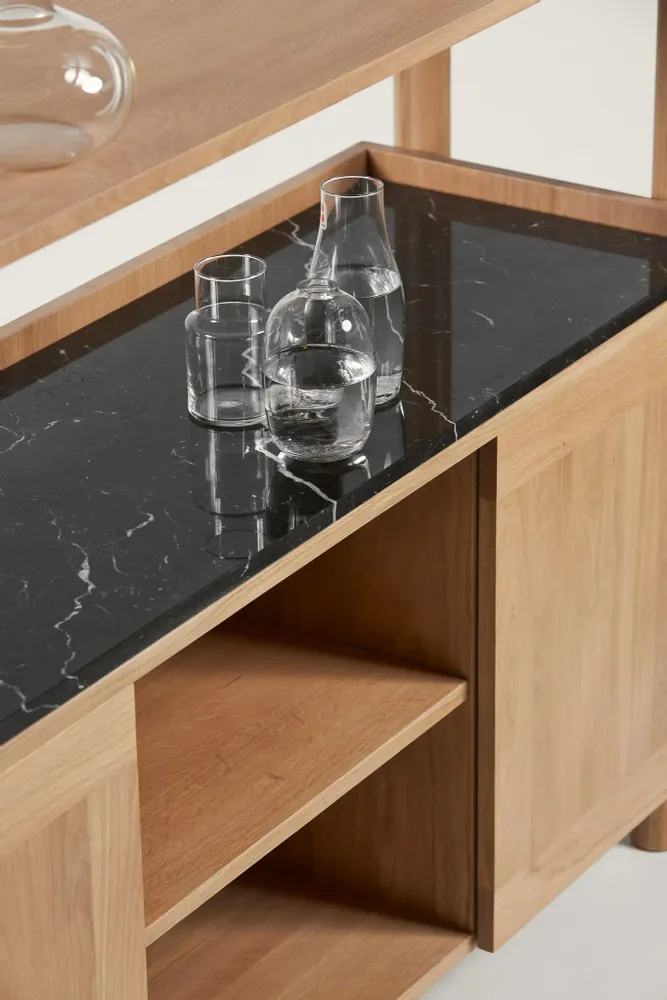Buffets - Steekla Storage Unit w Marble Chêne - ARBORE BY CAREL WOODWORKS