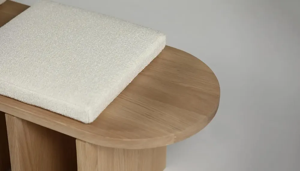 Bancs - Onix Chêne massif + Tissu d’ameublement Naturel + Tissu sur mesure - ARBORE BY CAREL WOODWORKS