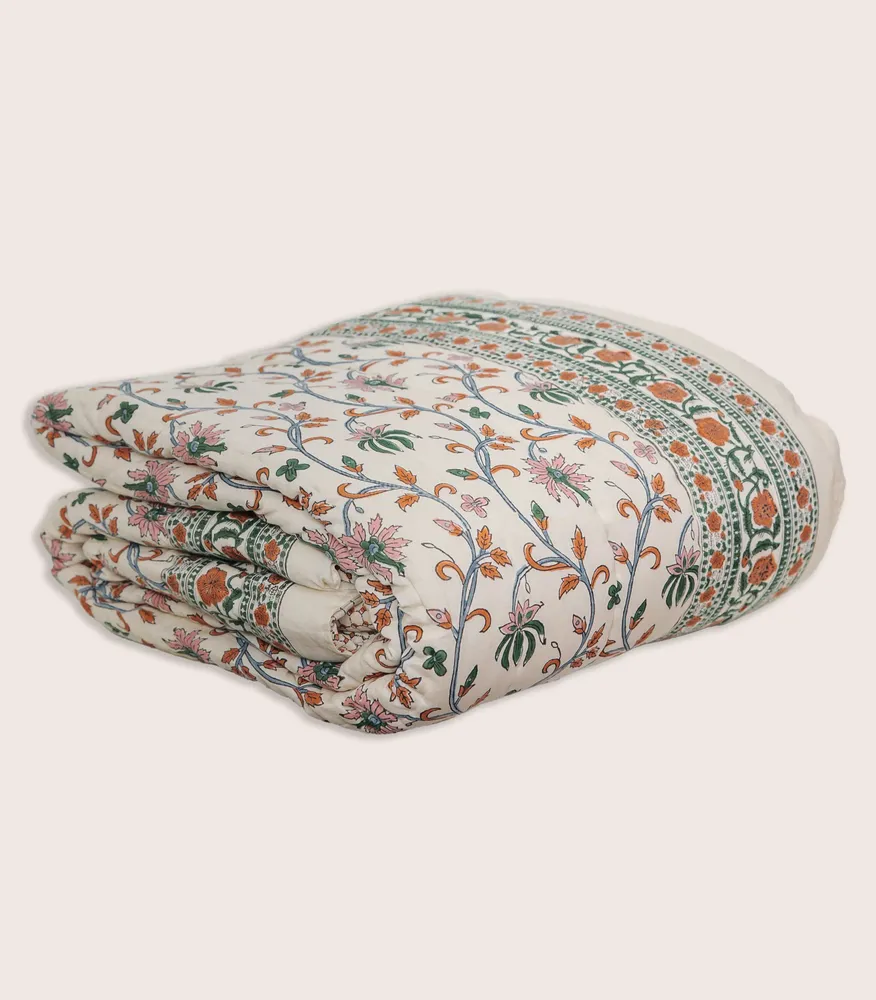 Linge de lit - Quilt DINTY Orange - JAMINI BY USHA BORA