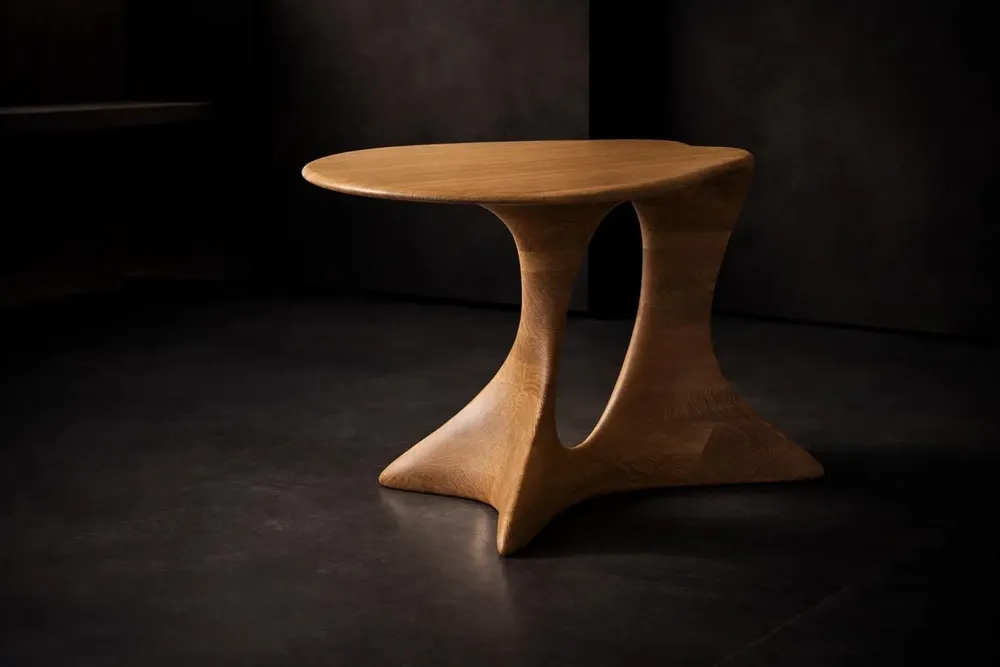 Coffee tables - Aphrodite Sculpted Table | European Oak Wood - NEXART