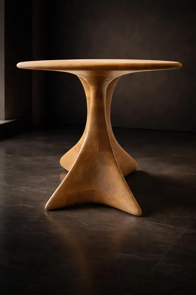 Coffee tables - Aphrodite Sculpted Table | European Oak Wood - NEXART
