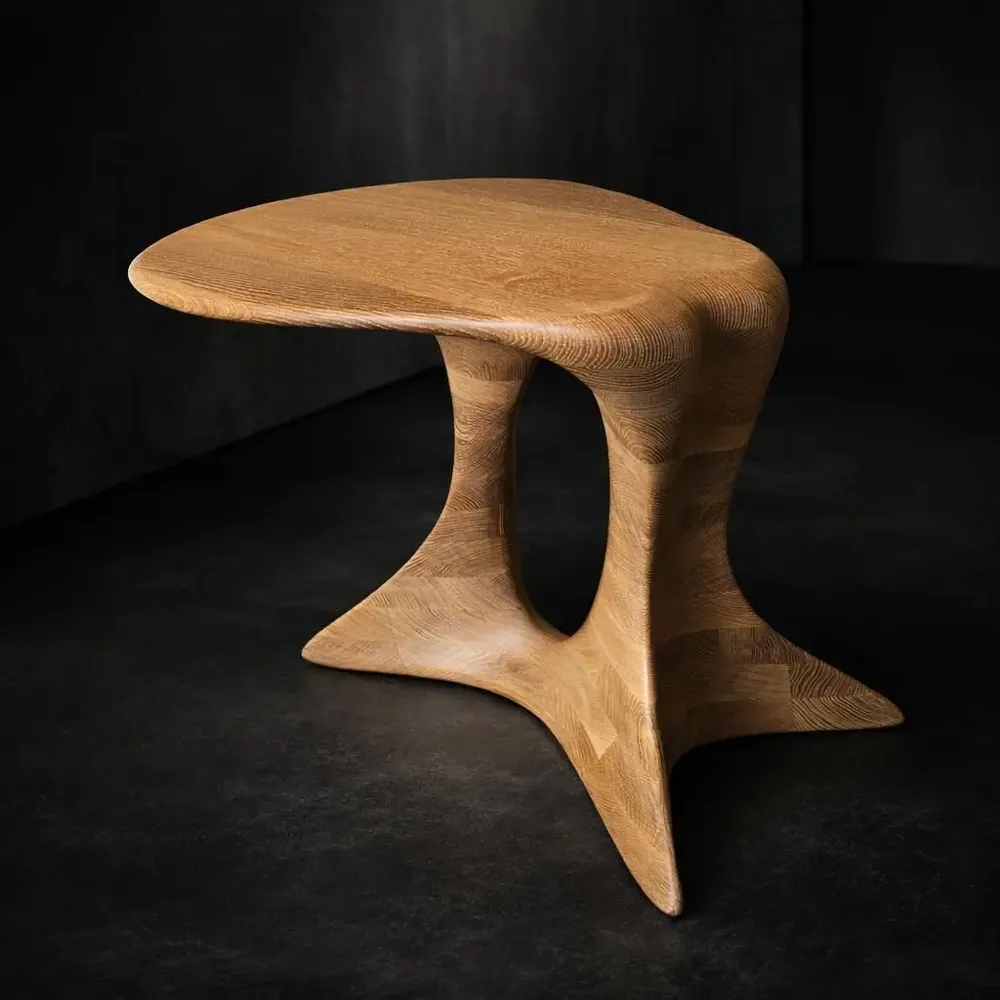 Coffee tables - Aphrodite Sculpted Table | European Oak Wood - NEXART
