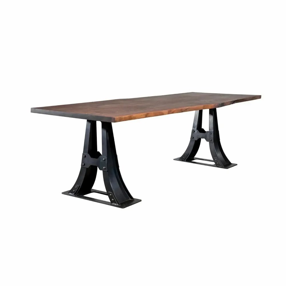 Office desks - Industrial Solid Wood Table with Steel Base SL-036 - STURDY-LEGS
