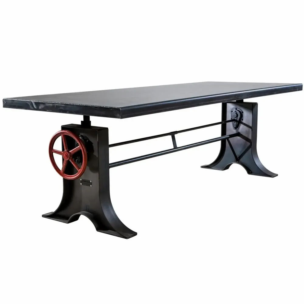 Bureaux d'entreprise - Industrial Solid Wood Table with Steel Base SL-014 - STURDY-LEGS