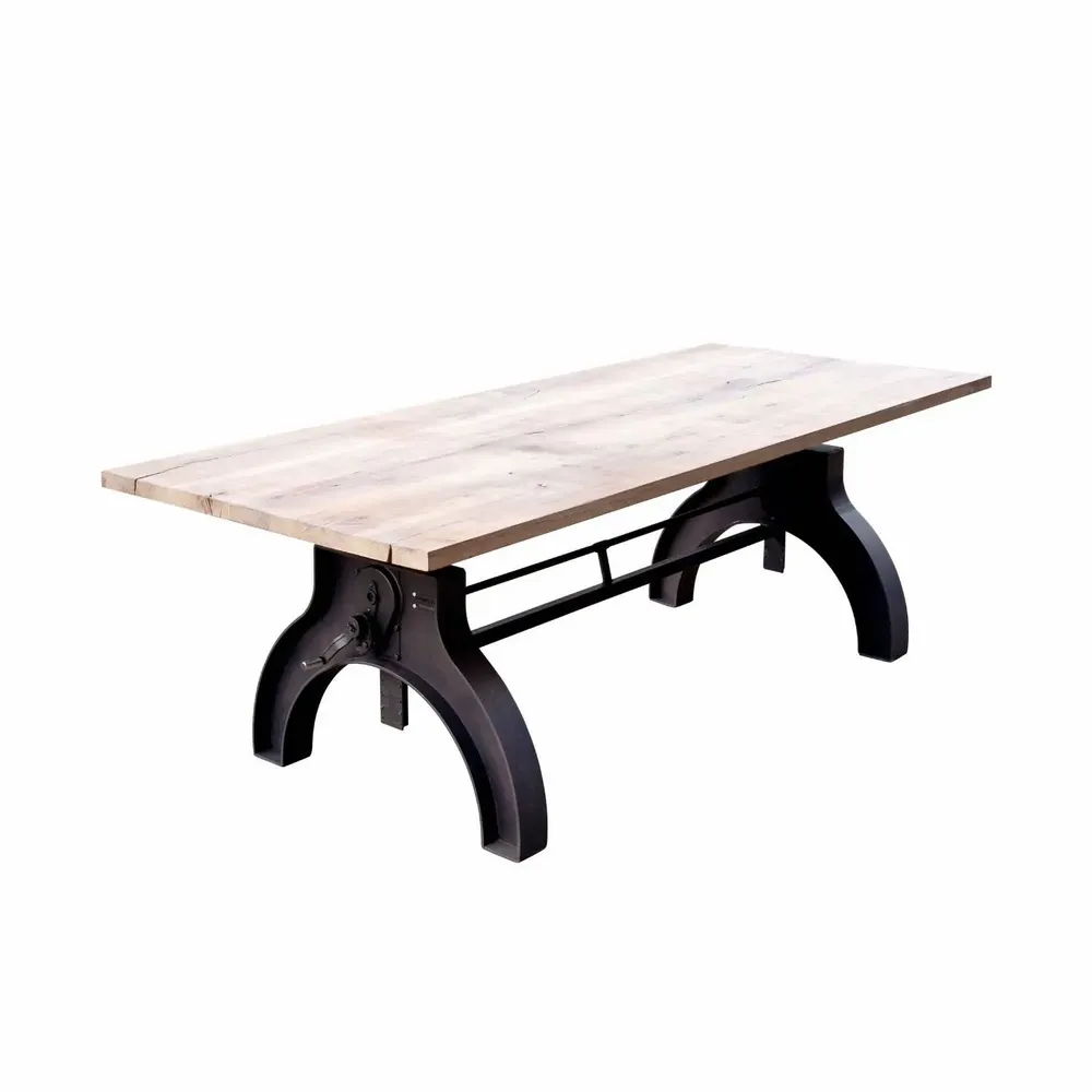 Bureaux d'entreprise - Industrial Solid Wood Table with Steel Base SL-011 - STURDY-LEGS