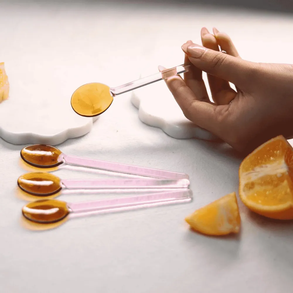 Kitchen utensils - Glass Stirring Spoons Set - 4.9 x 1 Inches - CASA AMAROSA