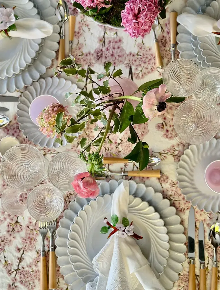 Linge de table textile - Nappe et serviettes en lin BLOSSOM - SUMMERILL AND BISHOP