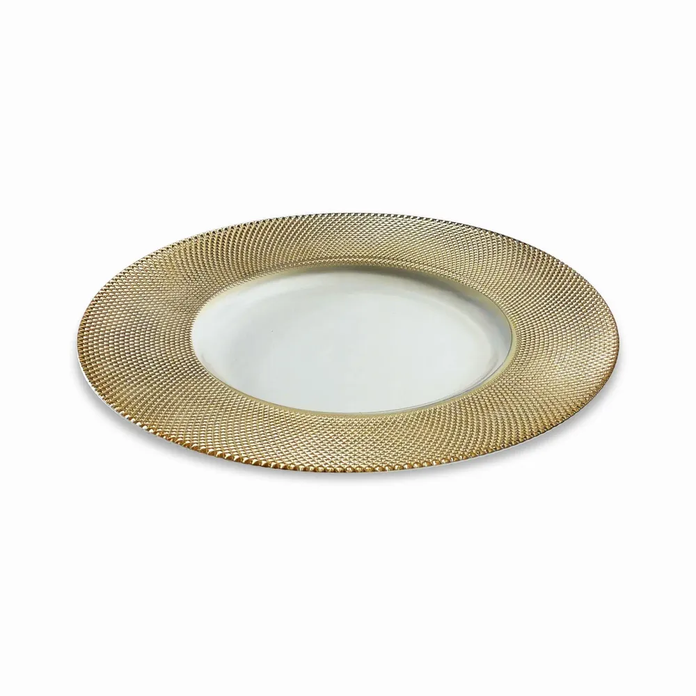 Gifts - DIVA - Large transparent and gold glass charger plate - DEBORACARLUCCI