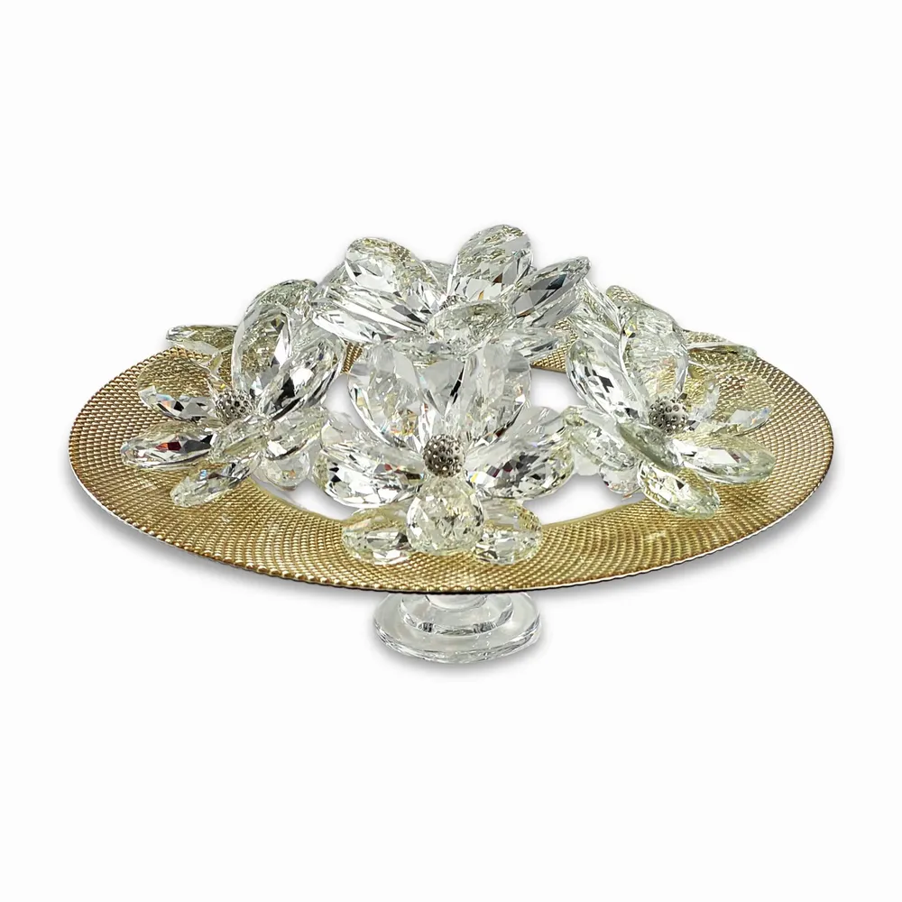 Gifts - DIVA -Large plate in gold glass - DEBORACARLUCCI