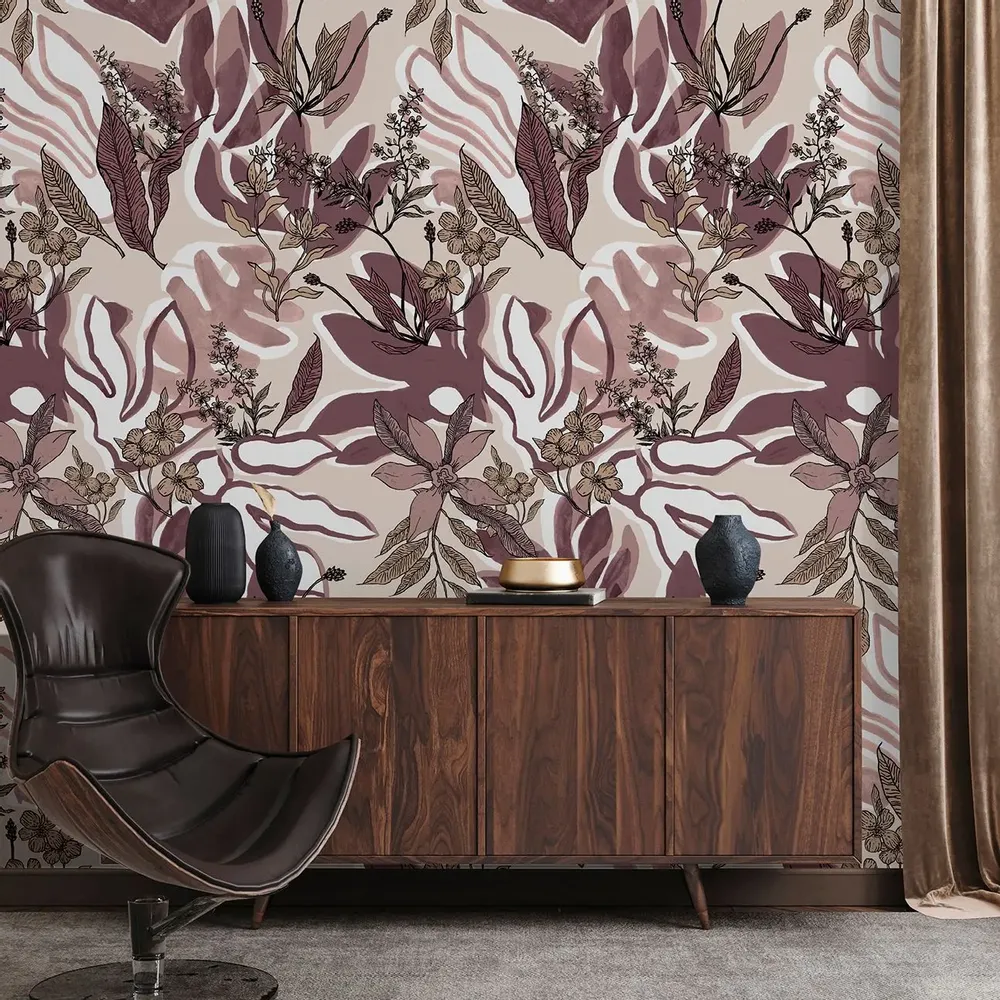 Tapestries - Panoramic wallpaper Aquatic Flowers - LE PAPIERS DE NINON