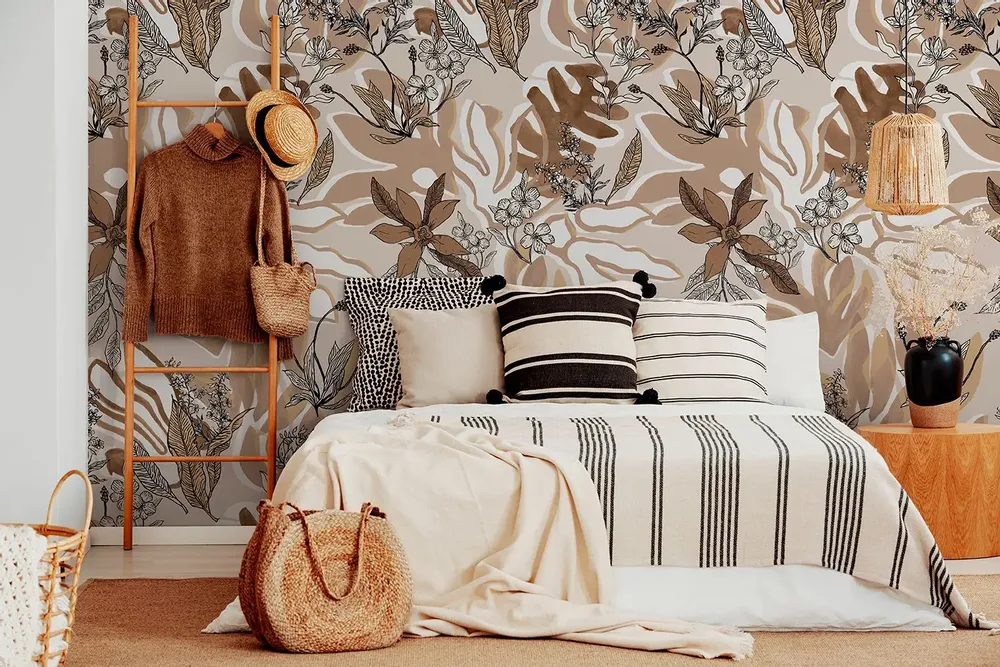 Tapestries - Panoramic wallpaper Aquatic Flowers - LE PAPIERS DE NINON