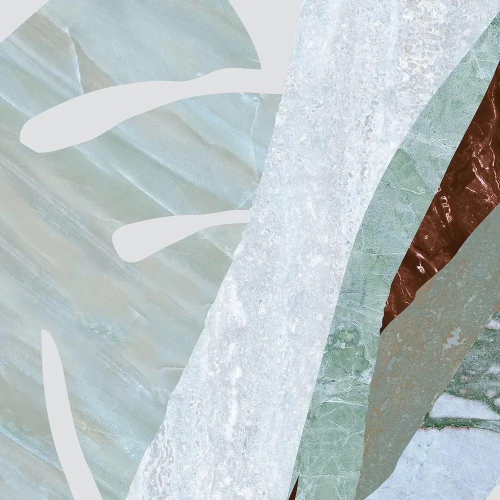 Tapisseries - Papier peint panoramique Luxuriance Bleu - Vert - LE PAPIERS DE NINON