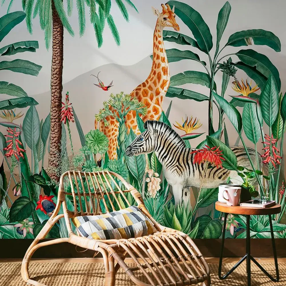 Tapisseries - Papier peint panoramique Safari - LE PAPIERS DE NINON