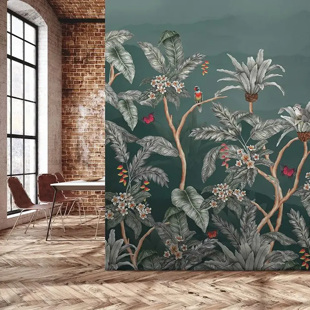 Tapisseries - Papier peint panoramique Balade Tropicale Nocturne - XL - LE PAPIERS DE NINON