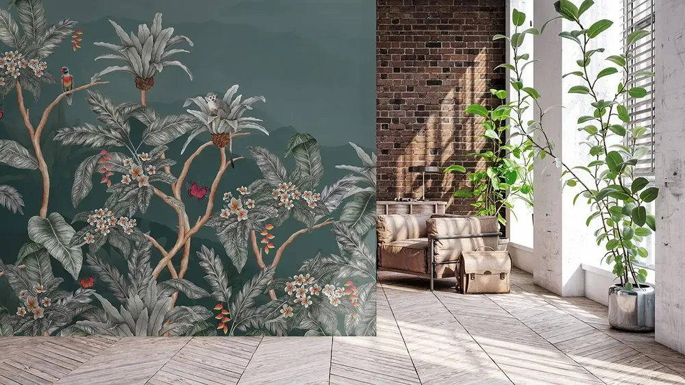 Tapisseries - Papier peint panoramique Balade Tropicale Nocturne - XL - LE PAPIERS DE NINON