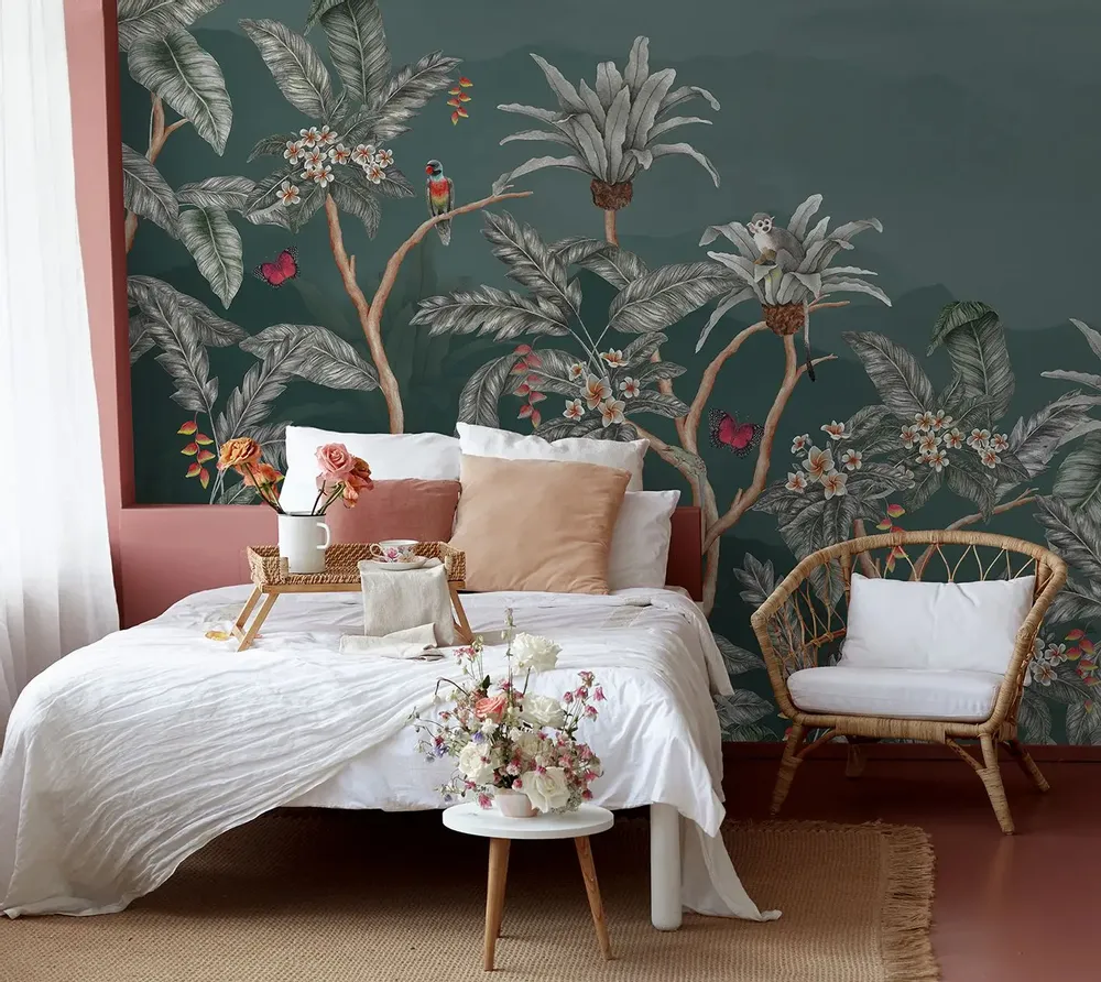 Tapisseries - Papier peint panoramique Balade Tropicale Nocturne - XL - LE PAPIERS DE NINON