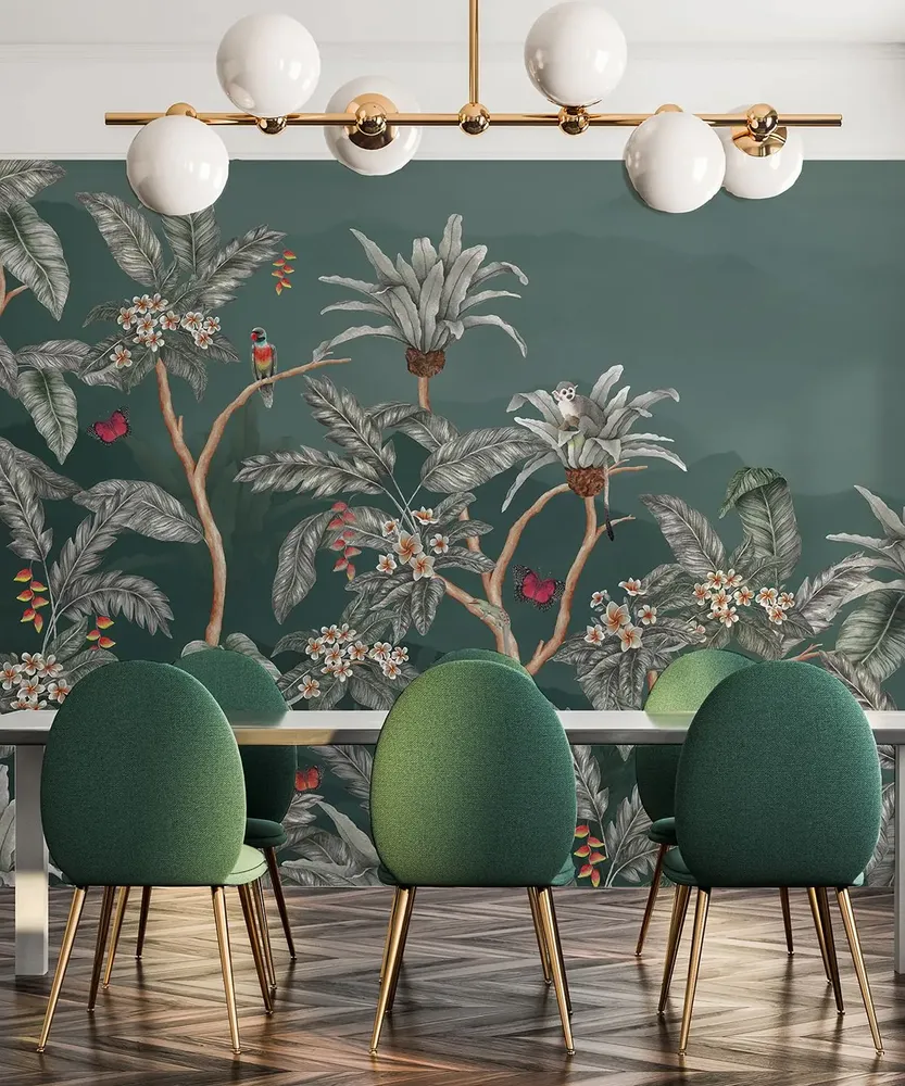 Tapisseries - Papier peint panoramique Balade Tropicale Nocturne - XL - LE PAPIERS DE NINON