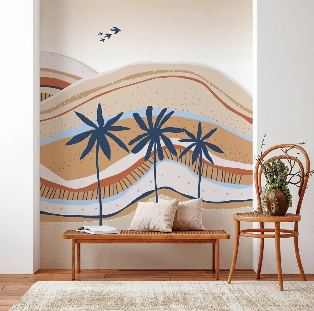 Tapestries - Oasis Panoramic Wallpaper - B - LE PAPIERS DE NINON