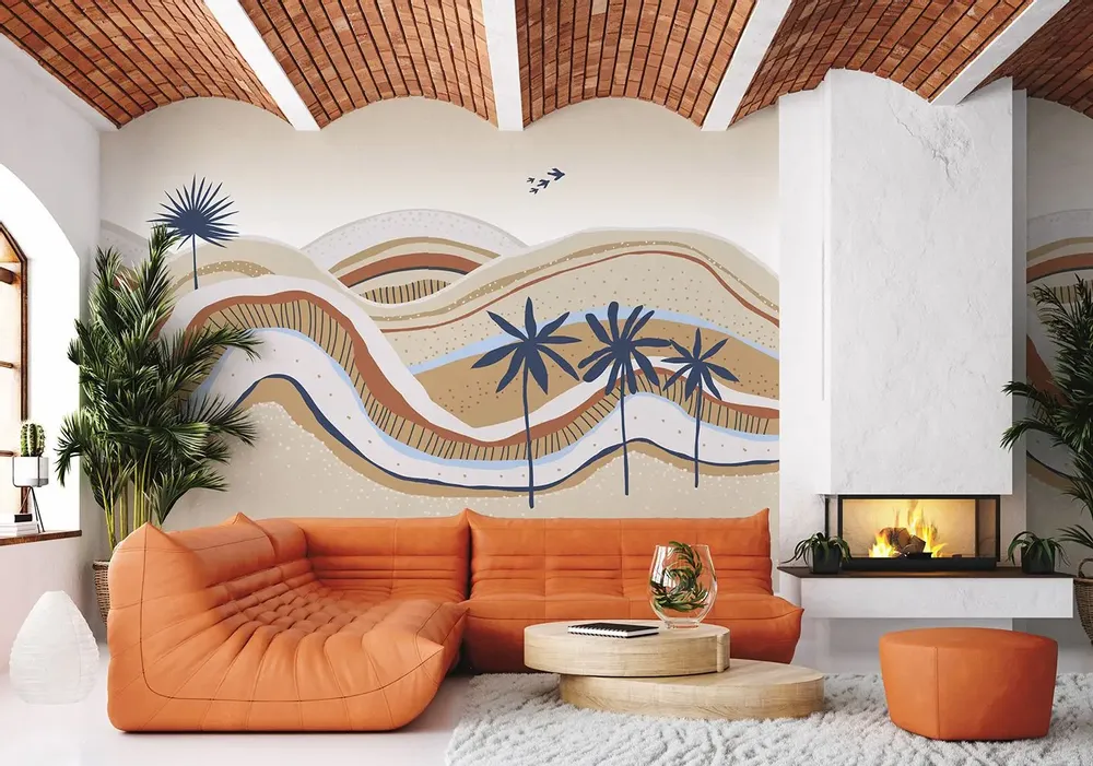 Tapestries - Oasis Panoramic Wallpaper - B - LE PAPIERS DE NINON