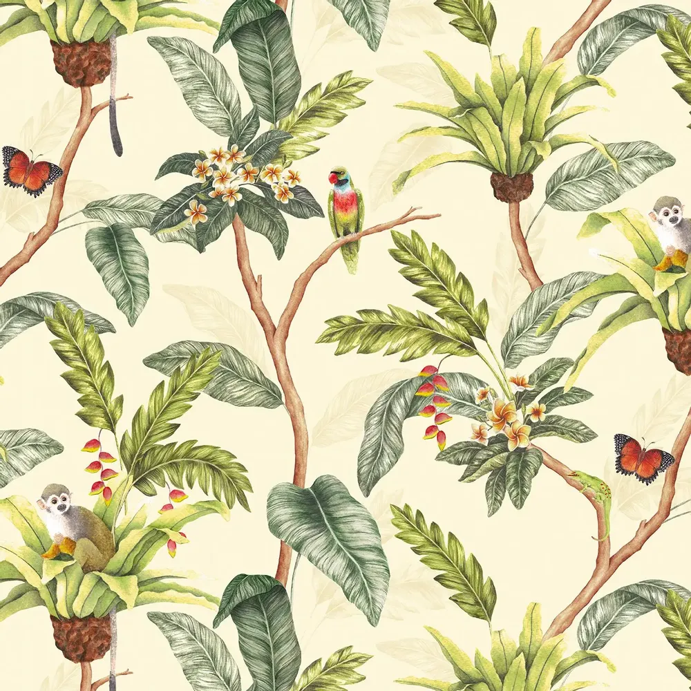 Tapestries - Tropical Escape Panoramic Wallpaper - LE PAPIERS DE NINON