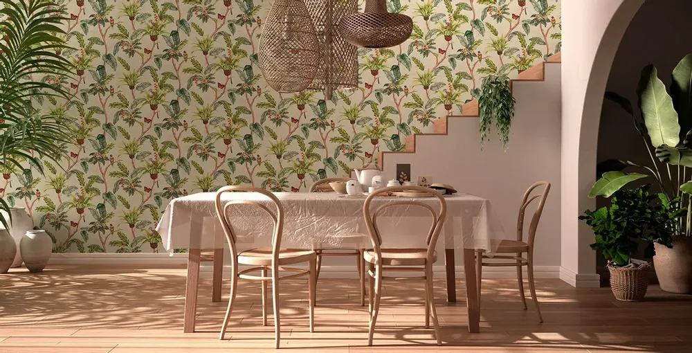 Tapestries - Tropical Escape Panoramic Wallpaper - LE PAPIERS DE NINON